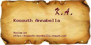 Kossuth Annabella névjegykártya